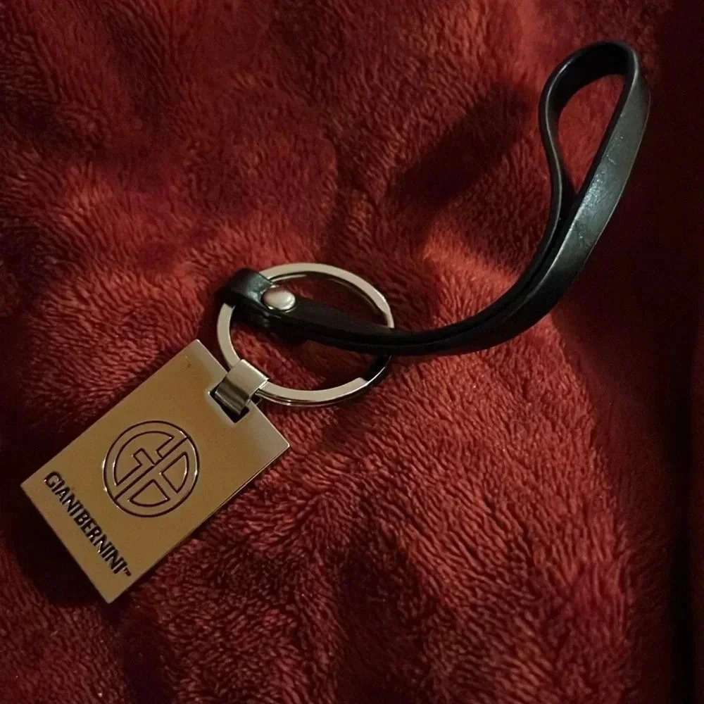 Giani  Bernini Silver Black Leather key ring - Picture 10 of 10